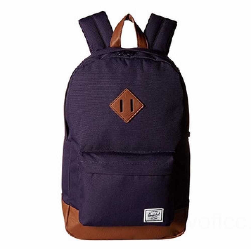 NWT-Herschel Supply Co. Heritage Mid-Volume Backpack in Purple Velvet/Tan UNISEX